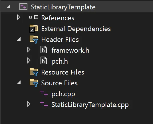 Default Static Library Settings