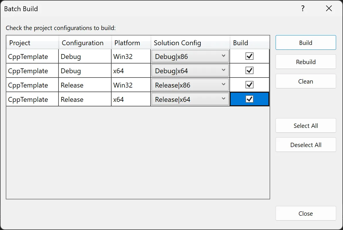 Batch Build Configurations
