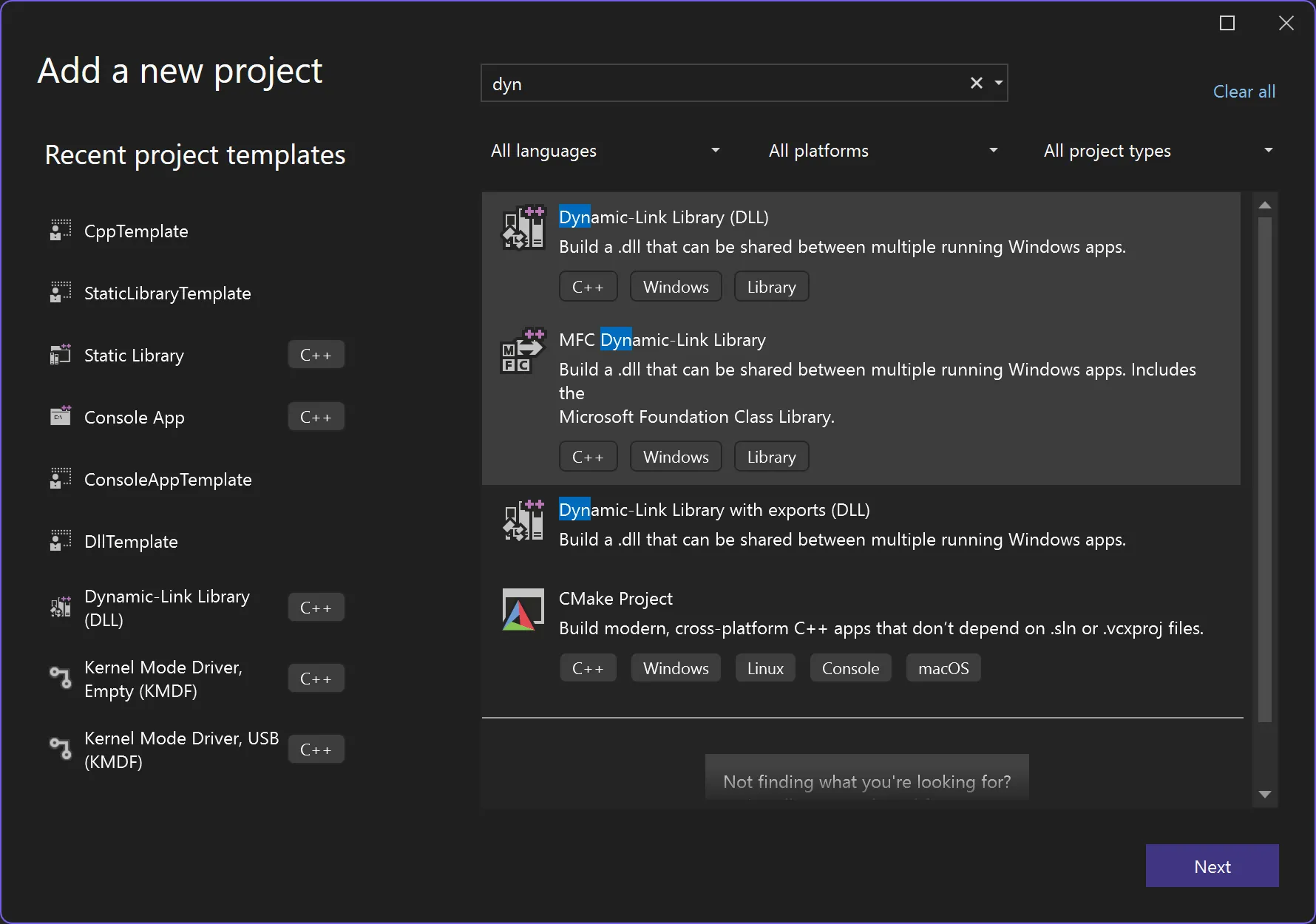 Create Dynamic Link Library Project