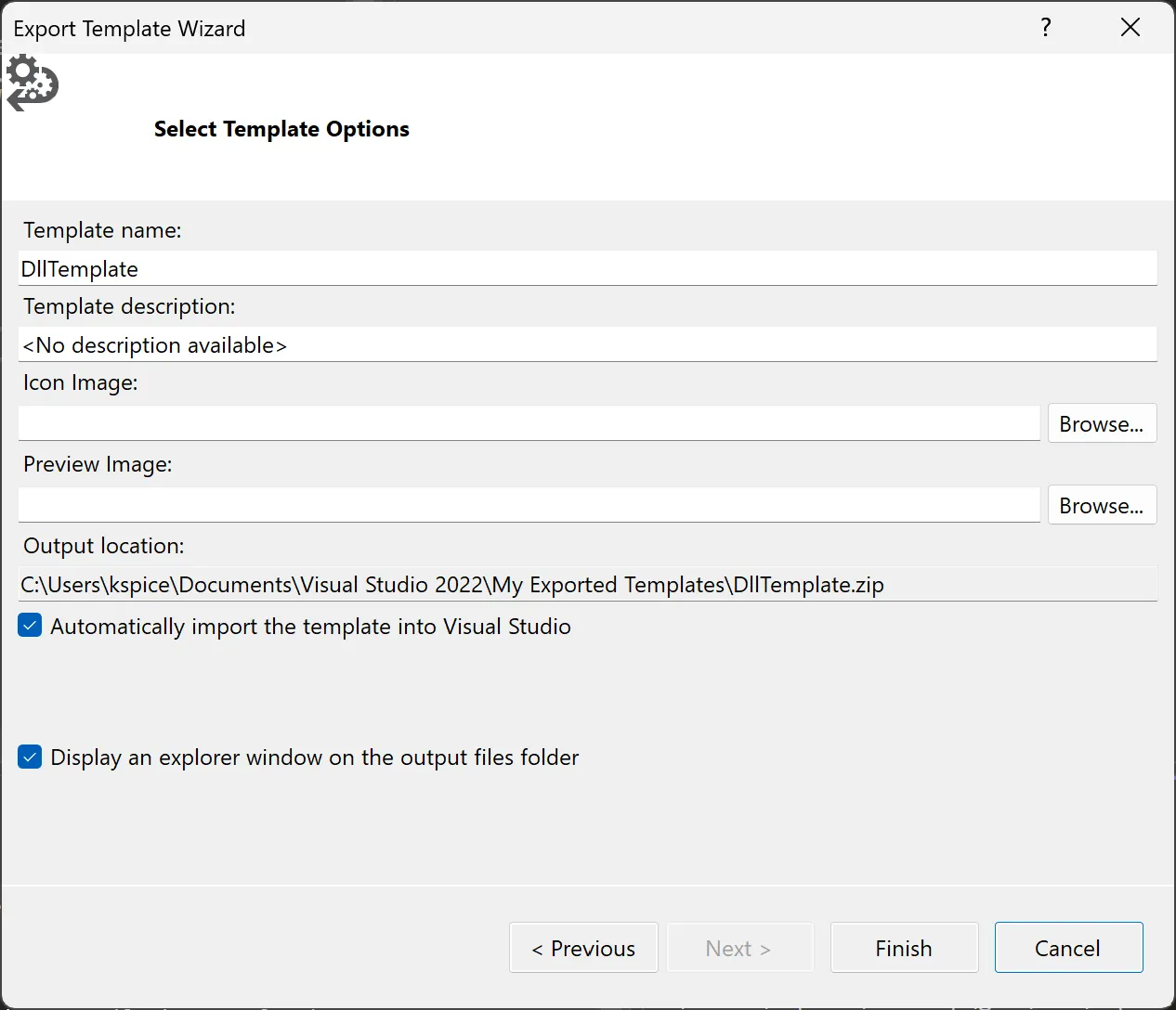 Export DLL Template Path