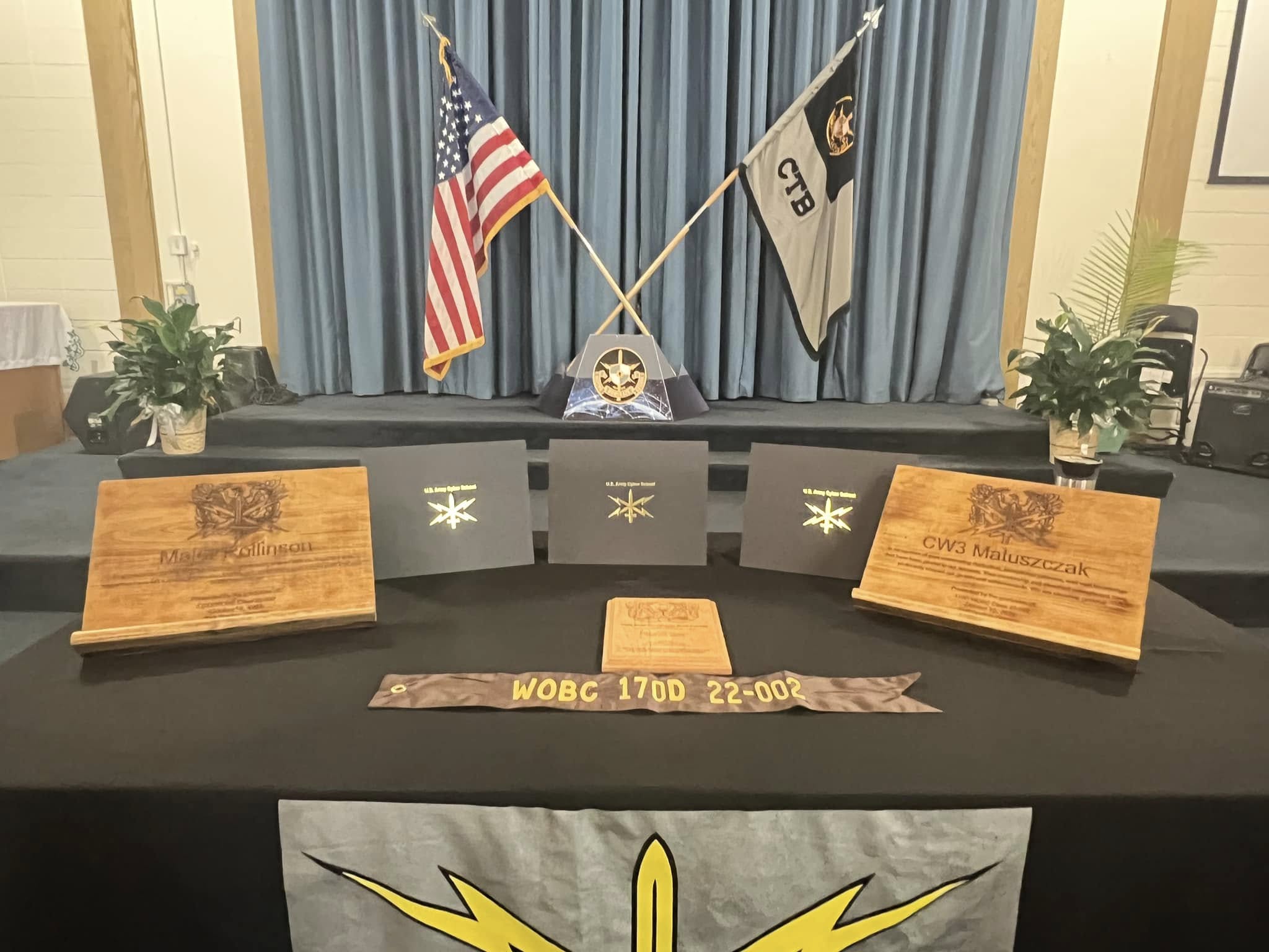 Instructor plaques and desk book holders
