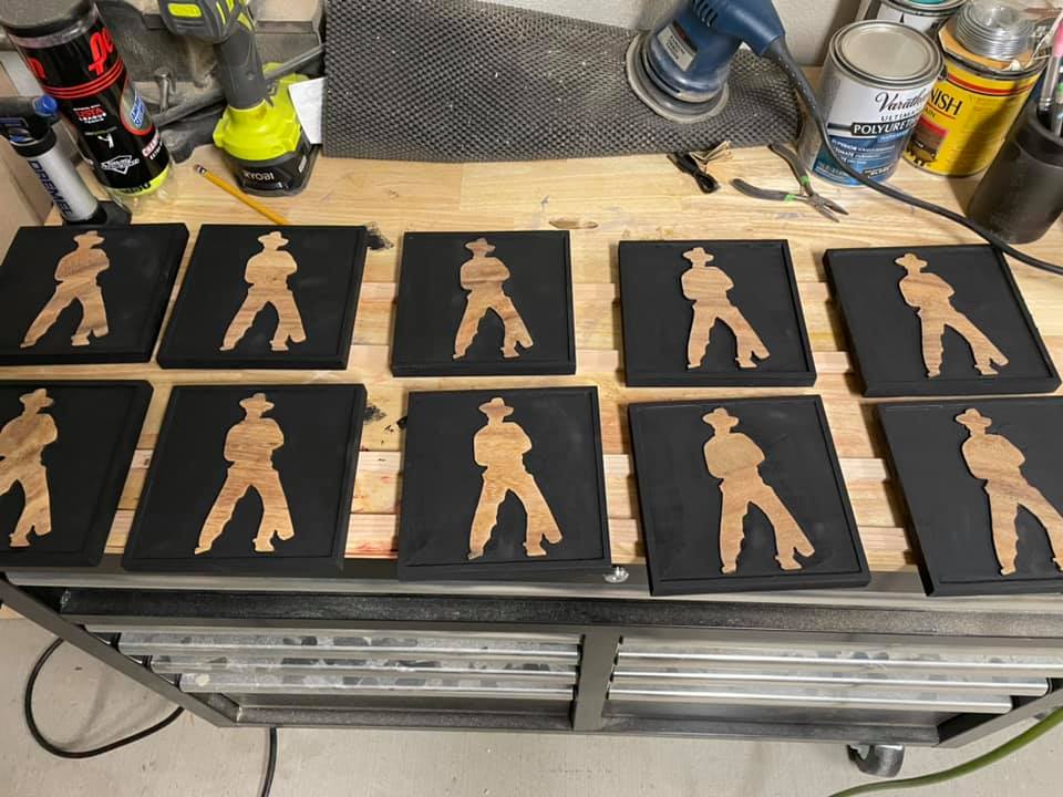 Batch of Civil Affairs team patch wooden plaques