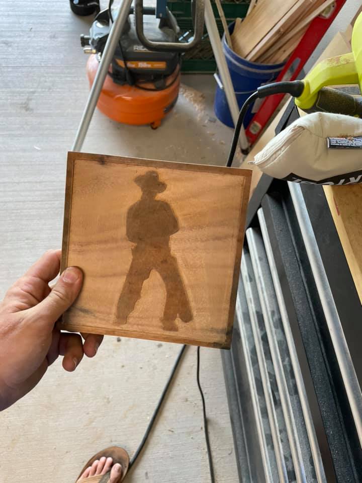 Civil Affairs team patch plaque after CNC carve