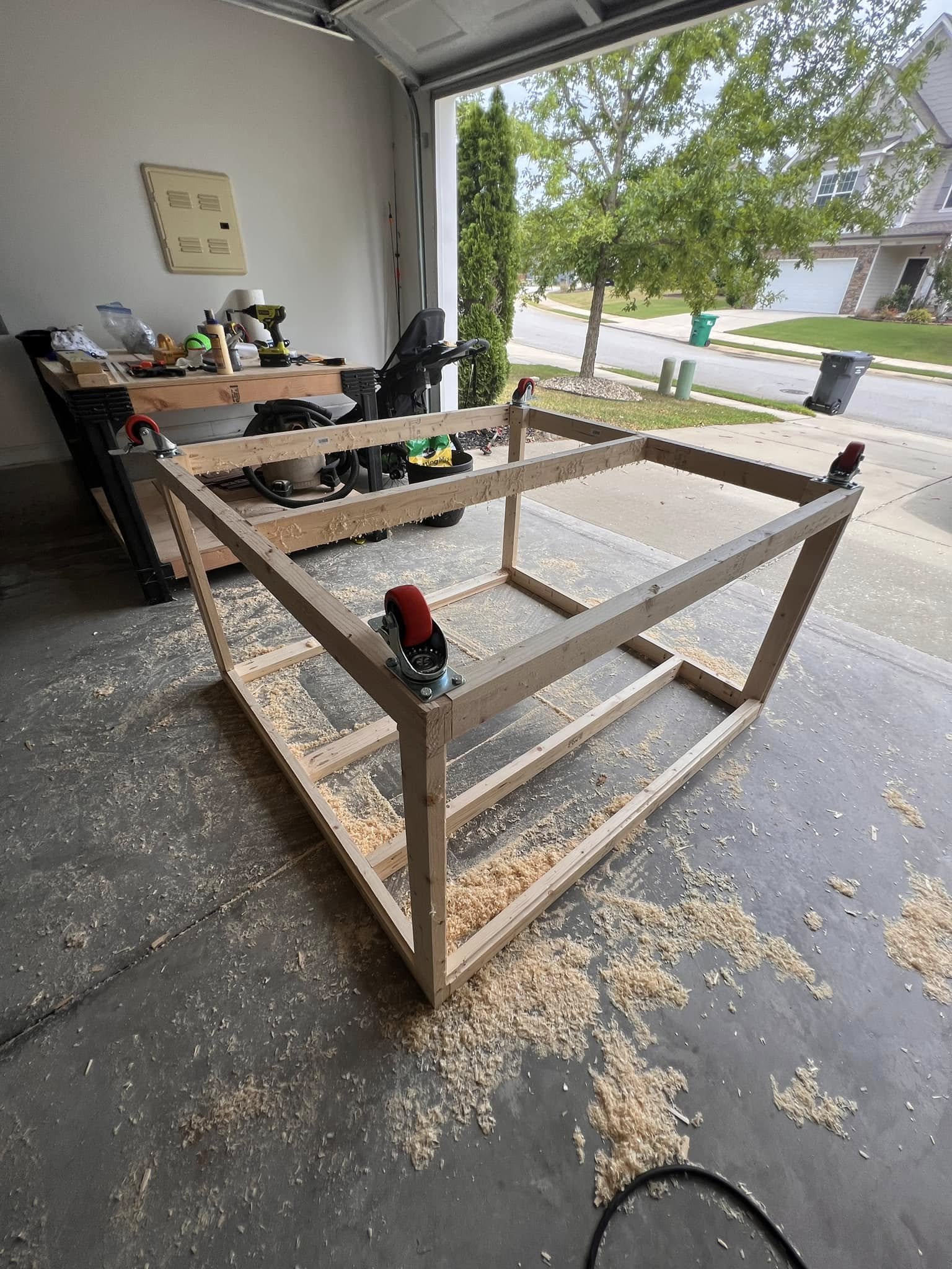 Adding casters to CNC cabinet frame
