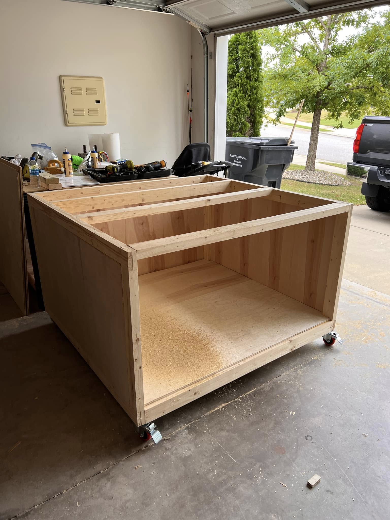 CNC cabinet side panels, alternate view