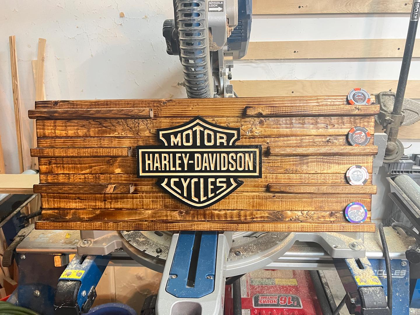 Harley Davidson coin rack, unfiltered photo