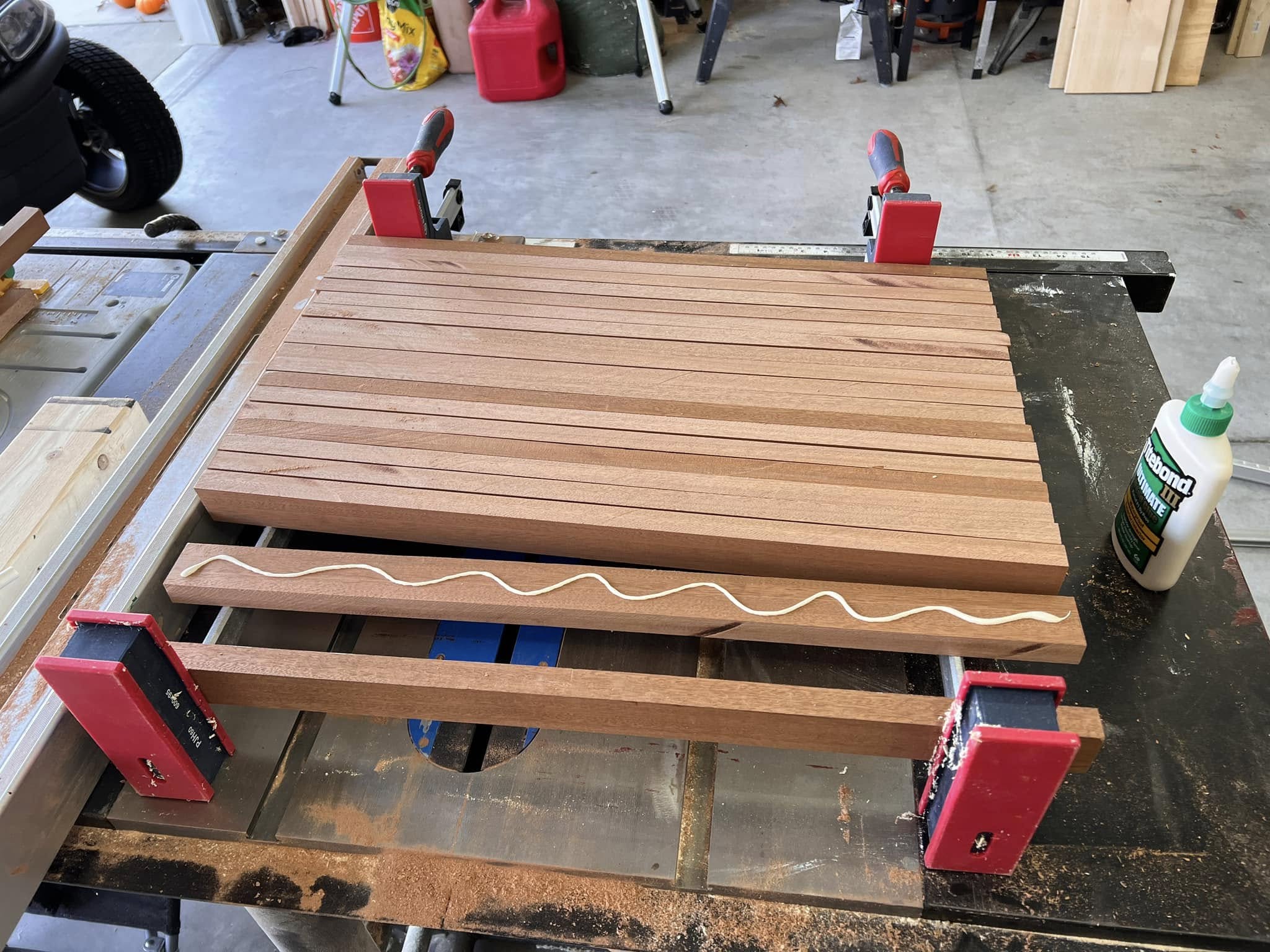 Cutting board glue-up, second stage