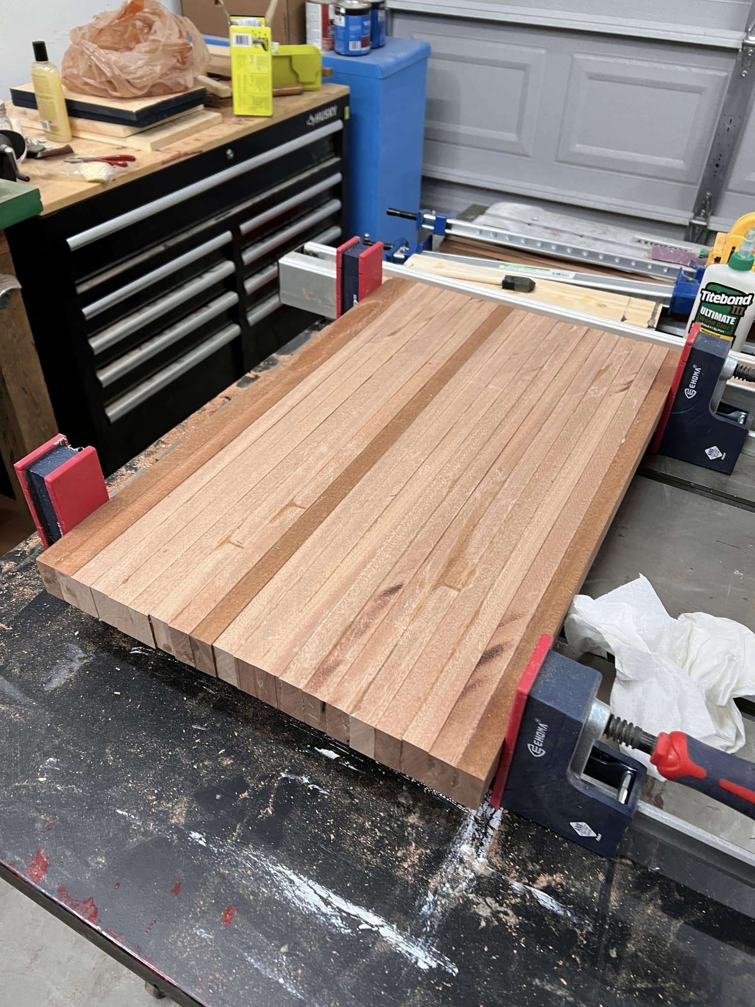 Cutting board glue-up, third stage