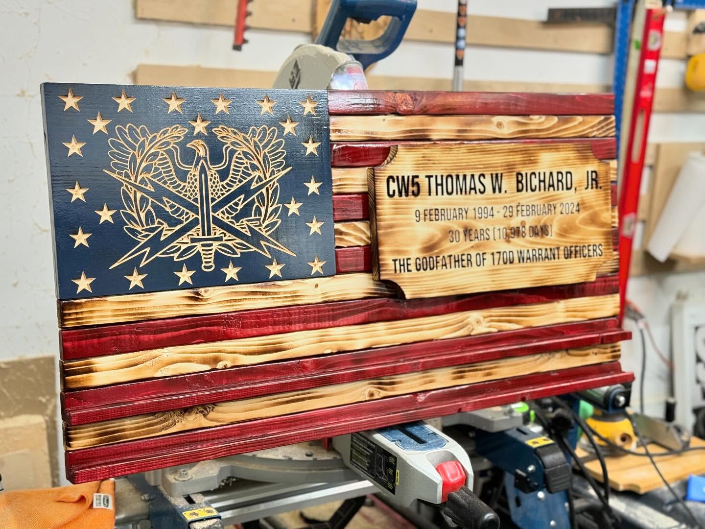 Retirement flag, left-angle view
