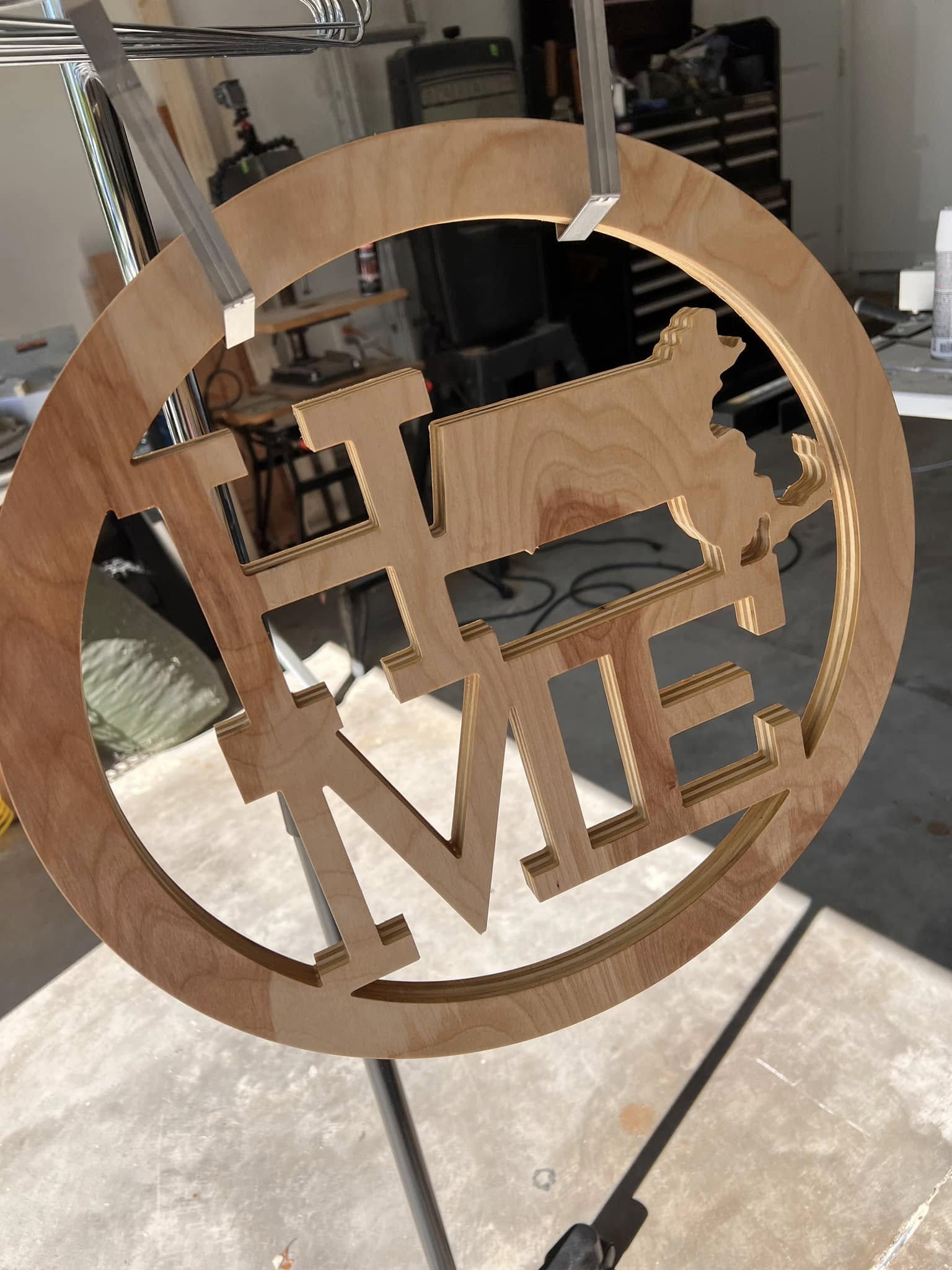 Michigan home sign before finish