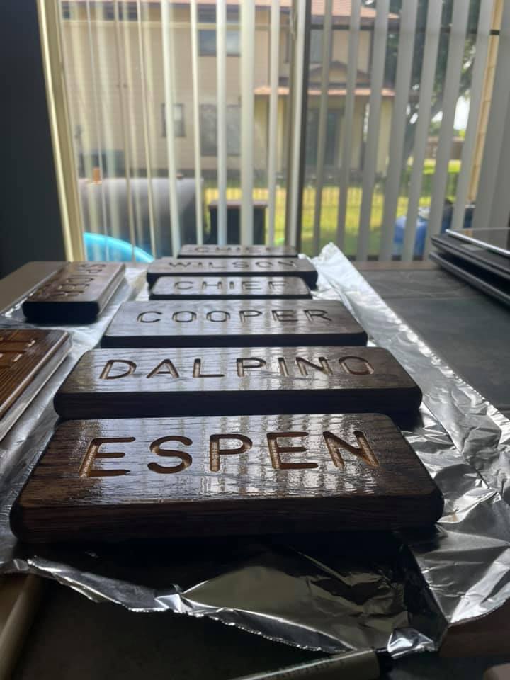 Magnetic name plates air drying