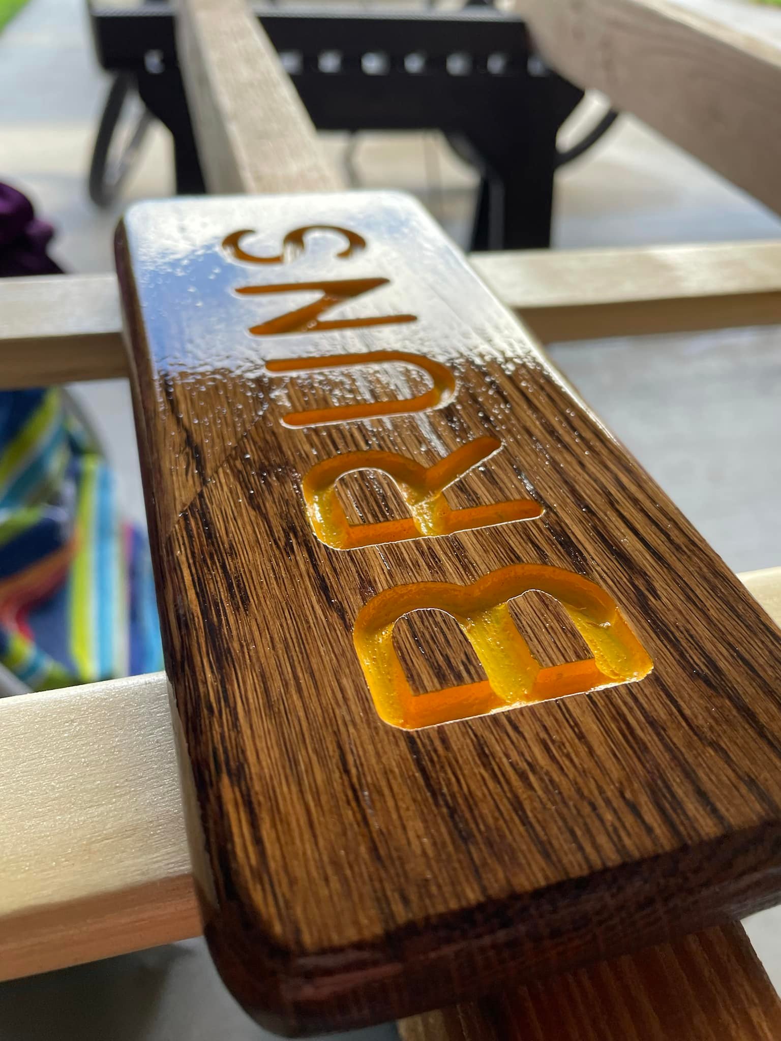 Bruns magnetic wooden name plate