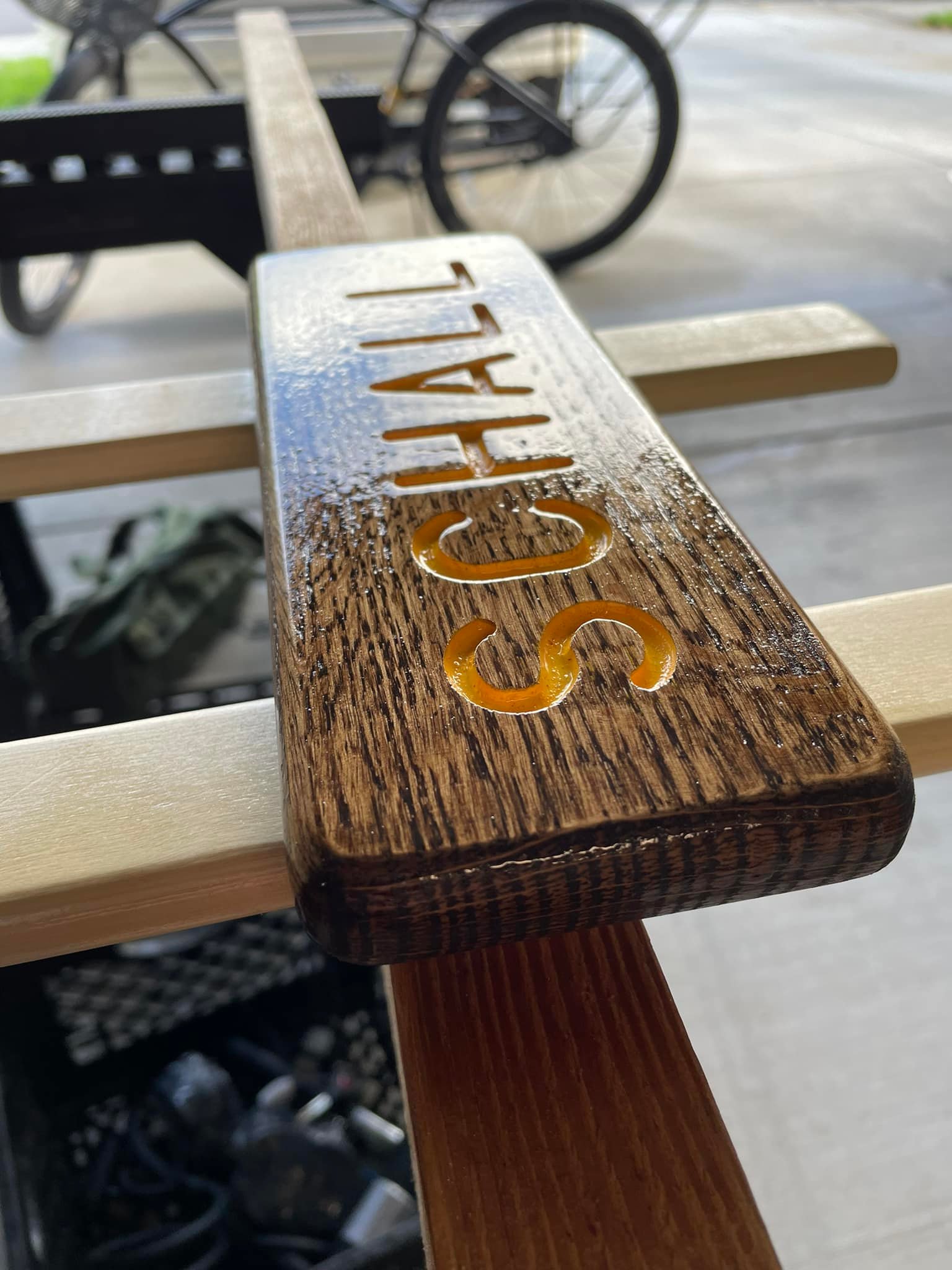 Schall magnetic wooden name plate