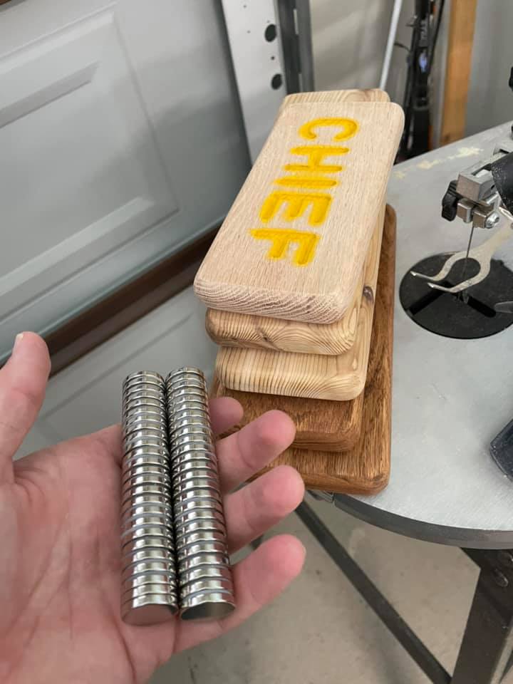 Unfinished magnetic name plate