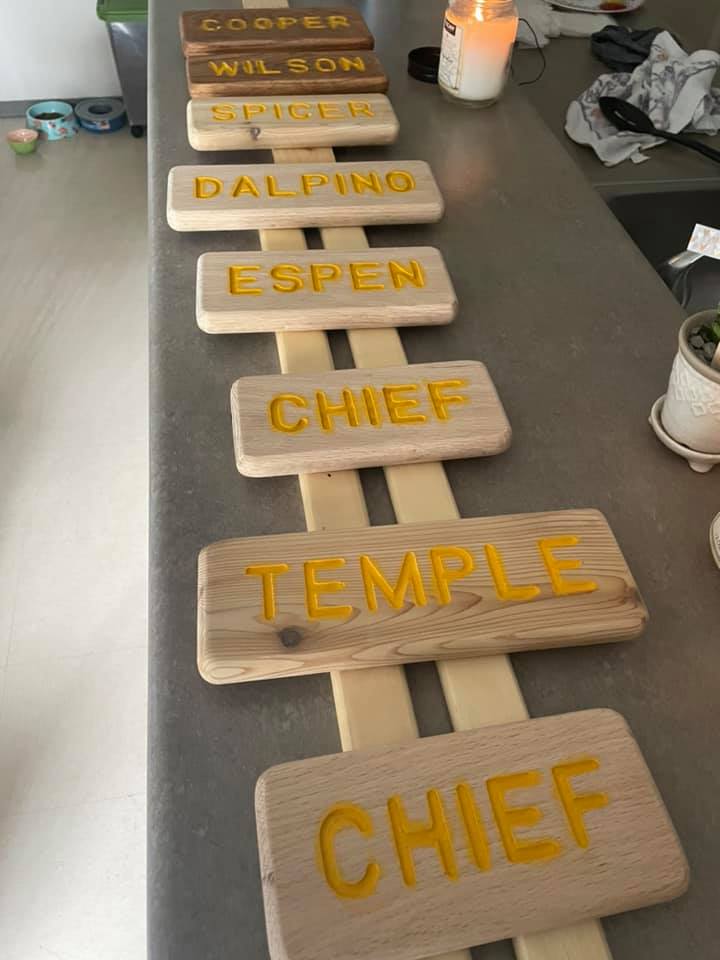 Unfinished magnetic name plate, alternate