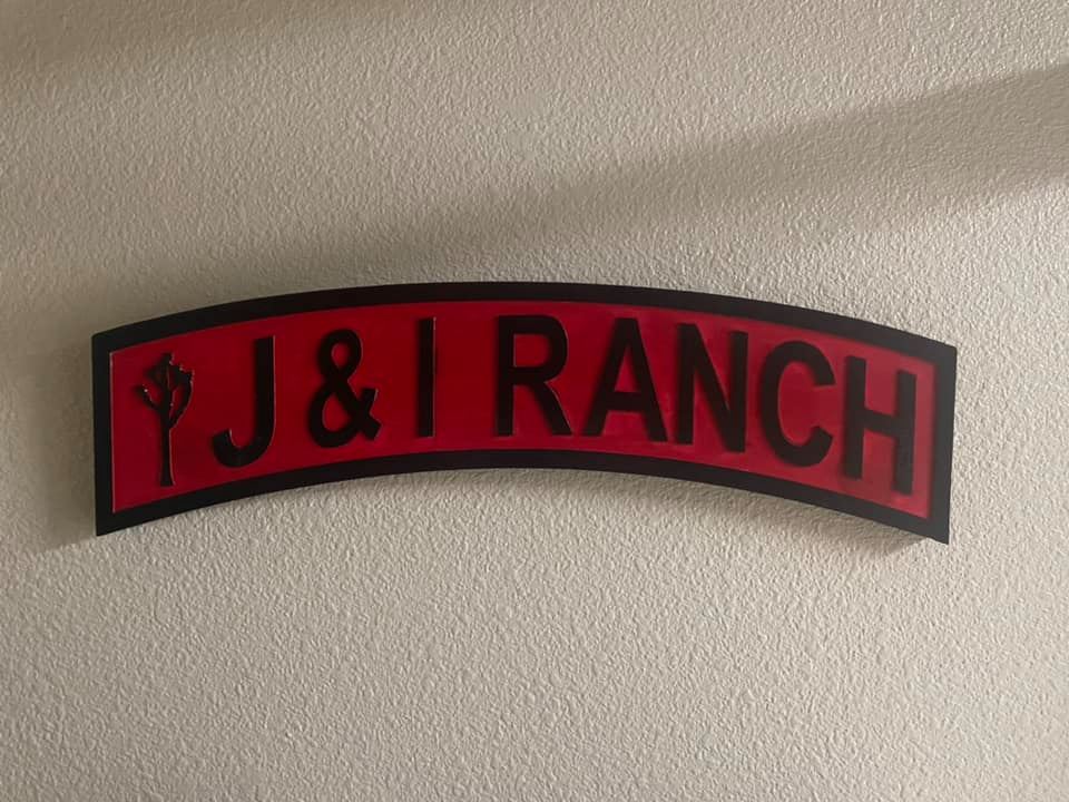 Custom J and I Ranch wooden tab