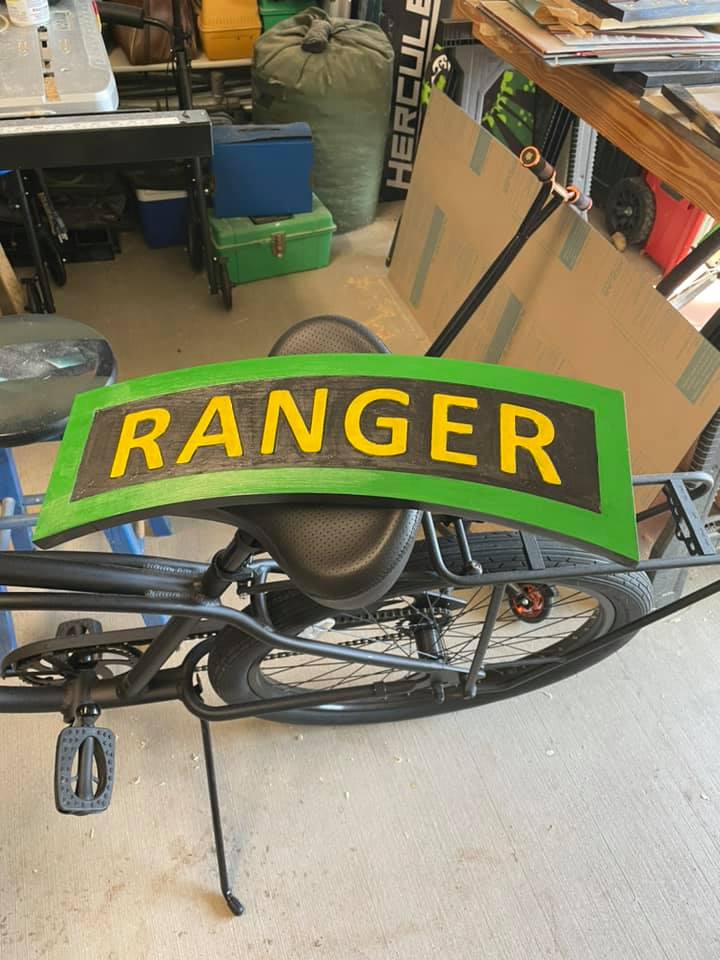 Custom Jamaican Ranger wooden tab