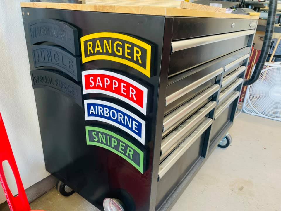 Magnetic wooden military tabs