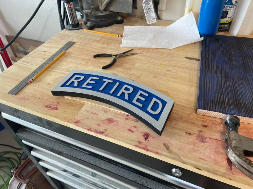 Custom retired wooden tab